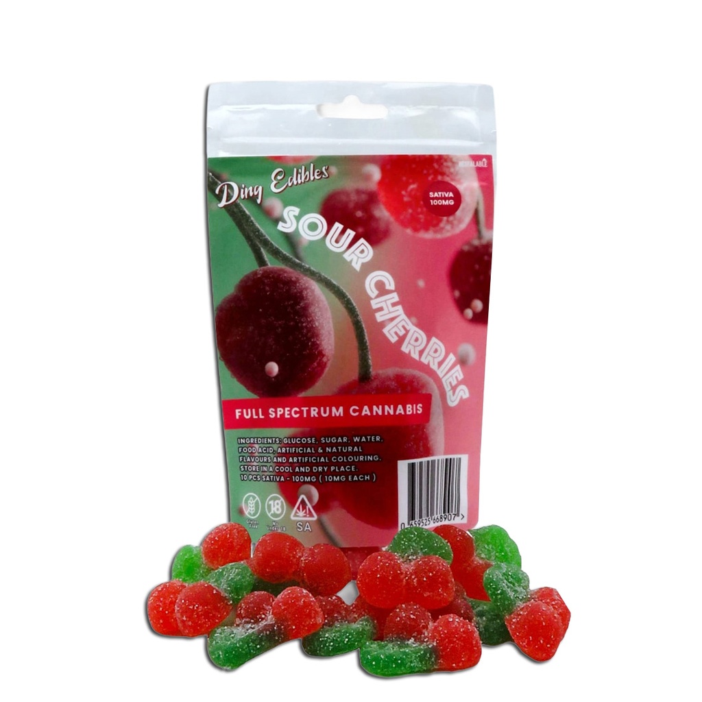 Gummies - Sour Cherries 100mg (10x10mg) - Sativa